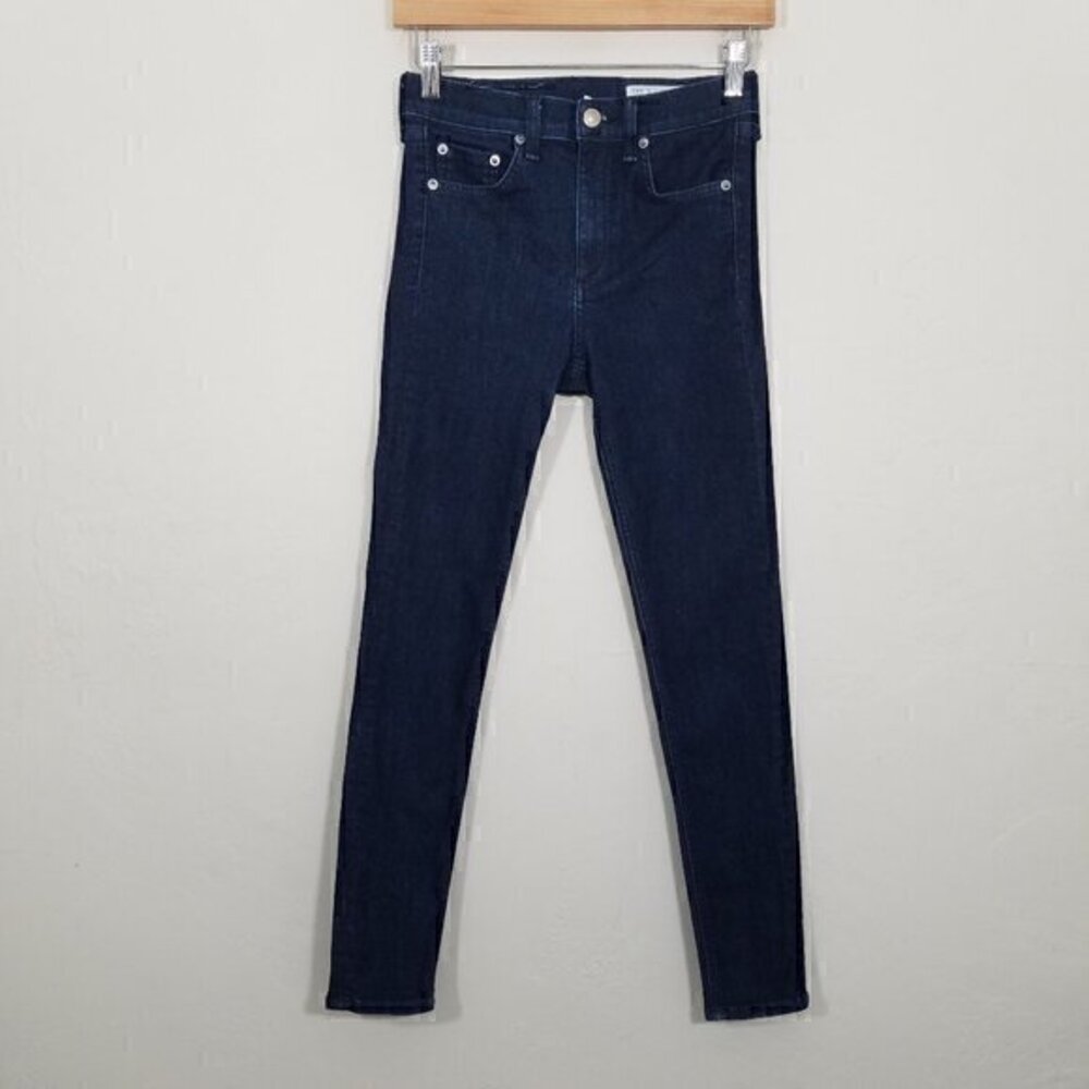 Rag & Bone High Rise Ankle Skinny Stretch Jeans Blue Size 24